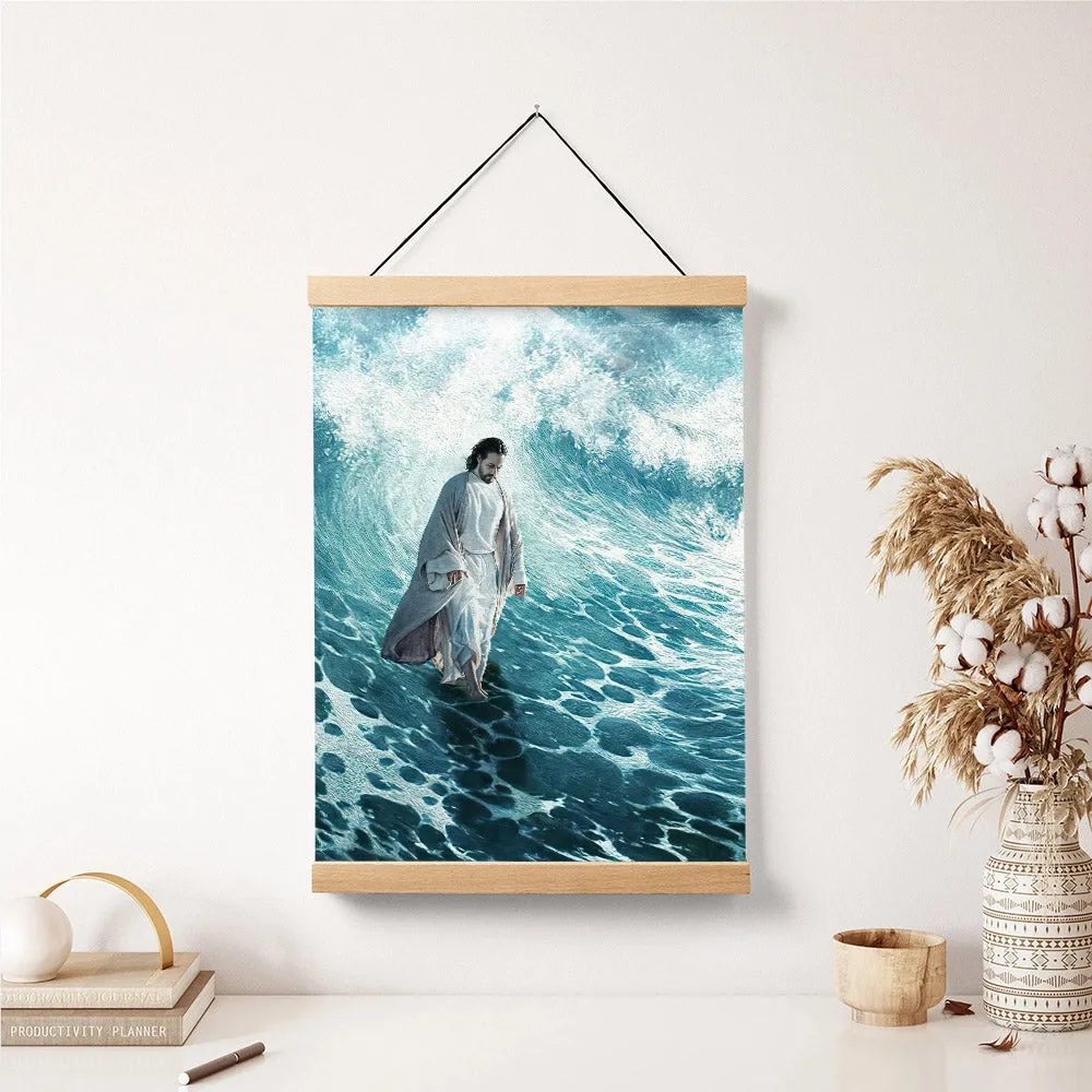 Jesus Walks On Water Hanging Canvas - Jesus Canvas Art - Jesus Poster - Jesus Canvas - Christian Gift - Ciaocustom