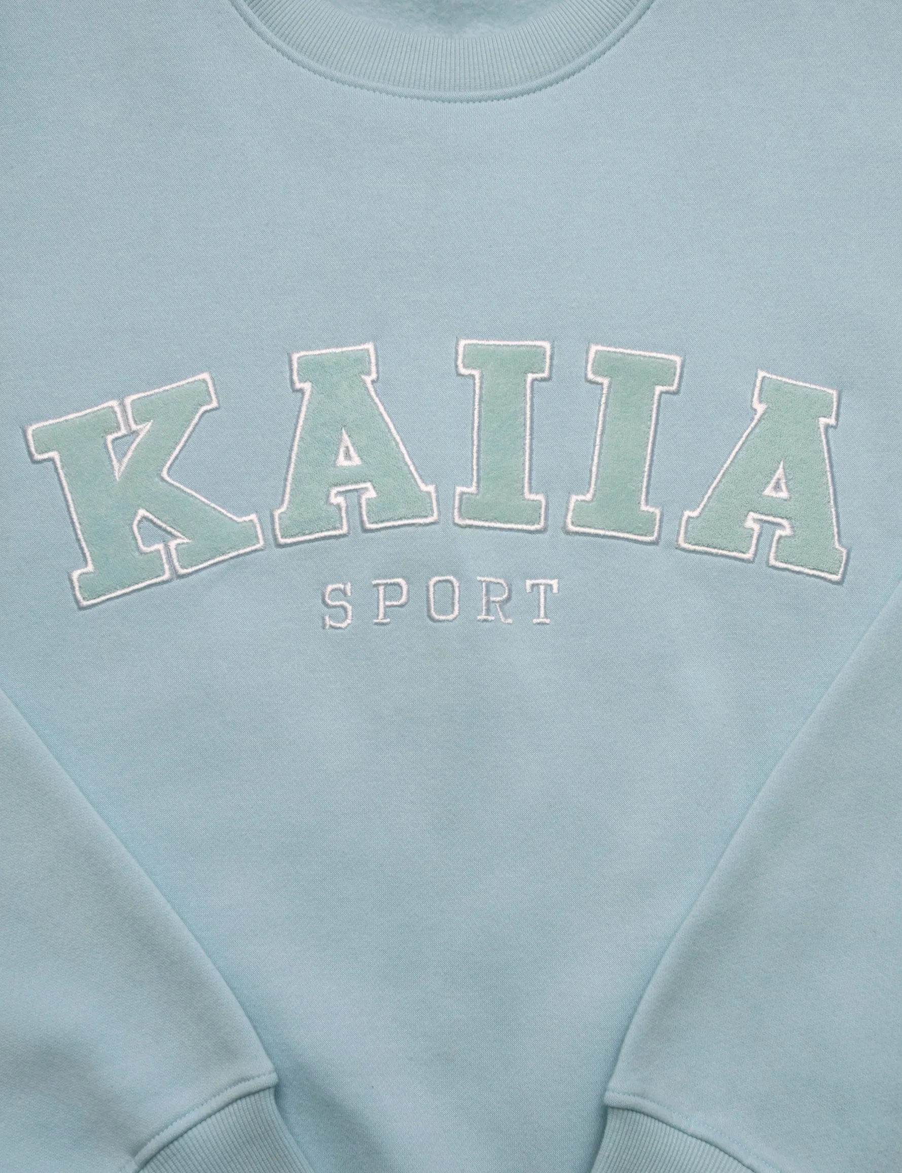 KAIIA SLOGAN OVERSIZED SWEATSHIRT LIGHT BLUE