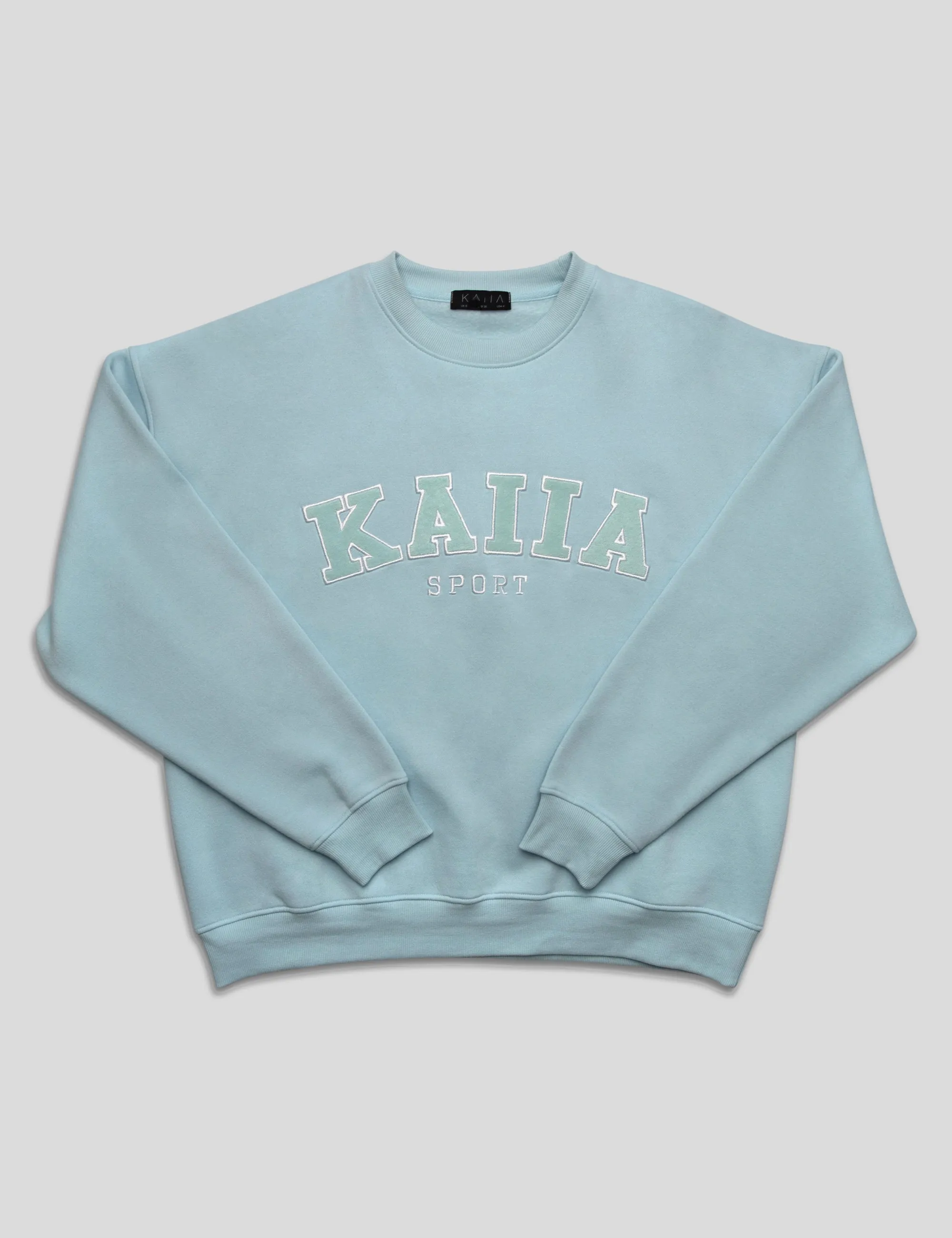 KAIIA SLOGAN OVERSIZED SWEATSHIRT LIGHT BLUE