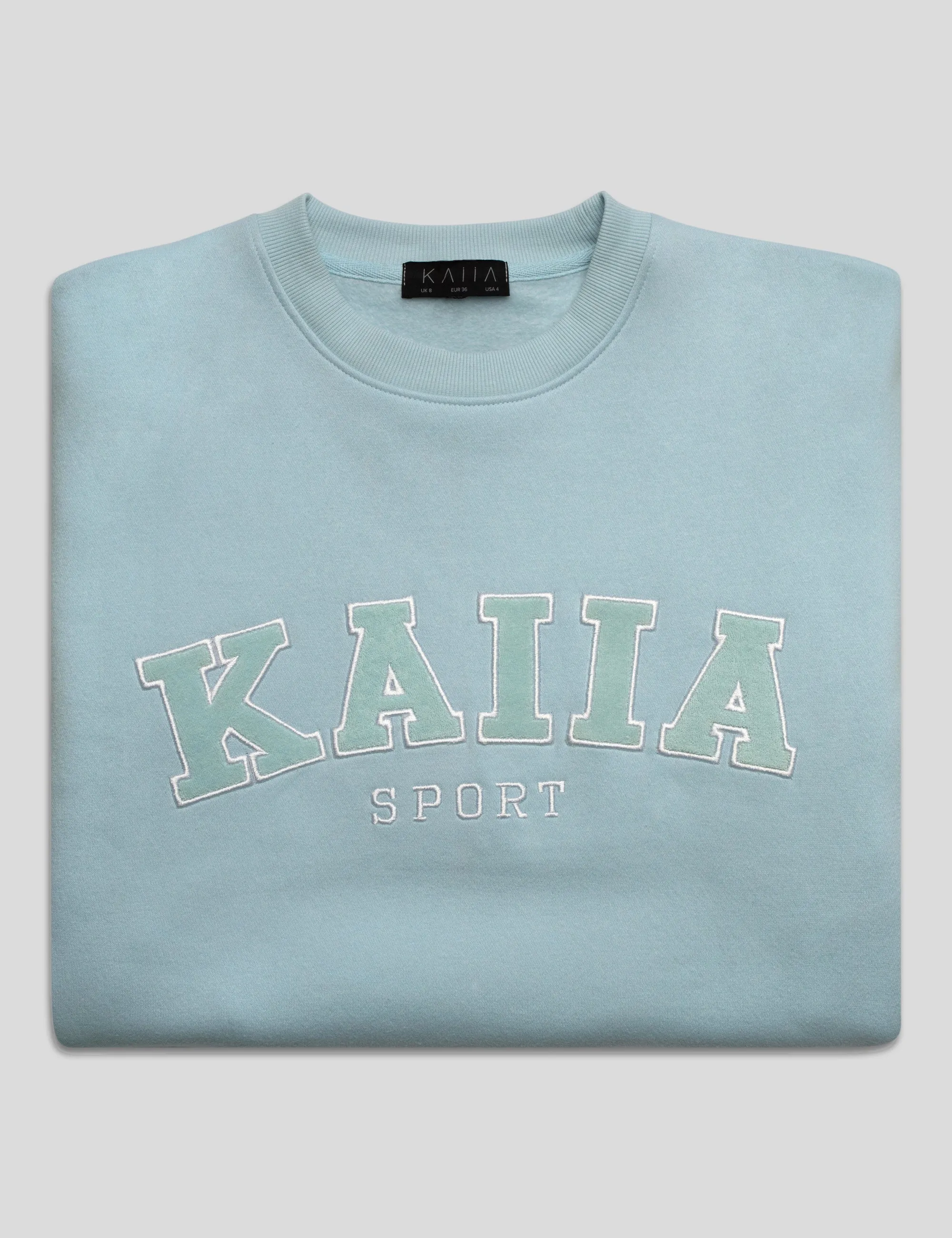 KAIIA SLOGAN OVERSIZED SWEATSHIRT LIGHT BLUE