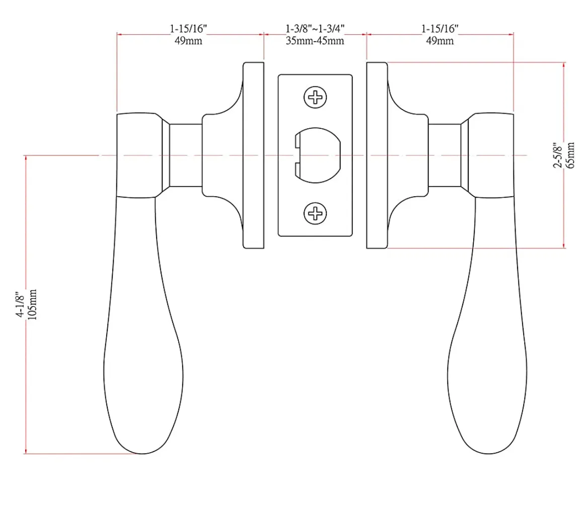 Kingston Passage Door Lever, Matte Black