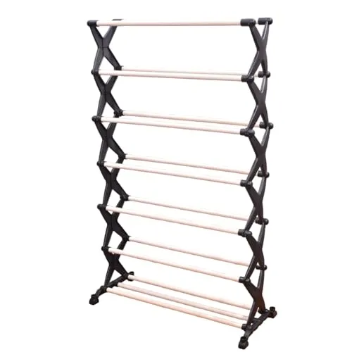 LE PRA X Shape Unbreakable Shoe rack, Easy to assemble & move, Multipurpose portable home Organization shoe rack (Black)