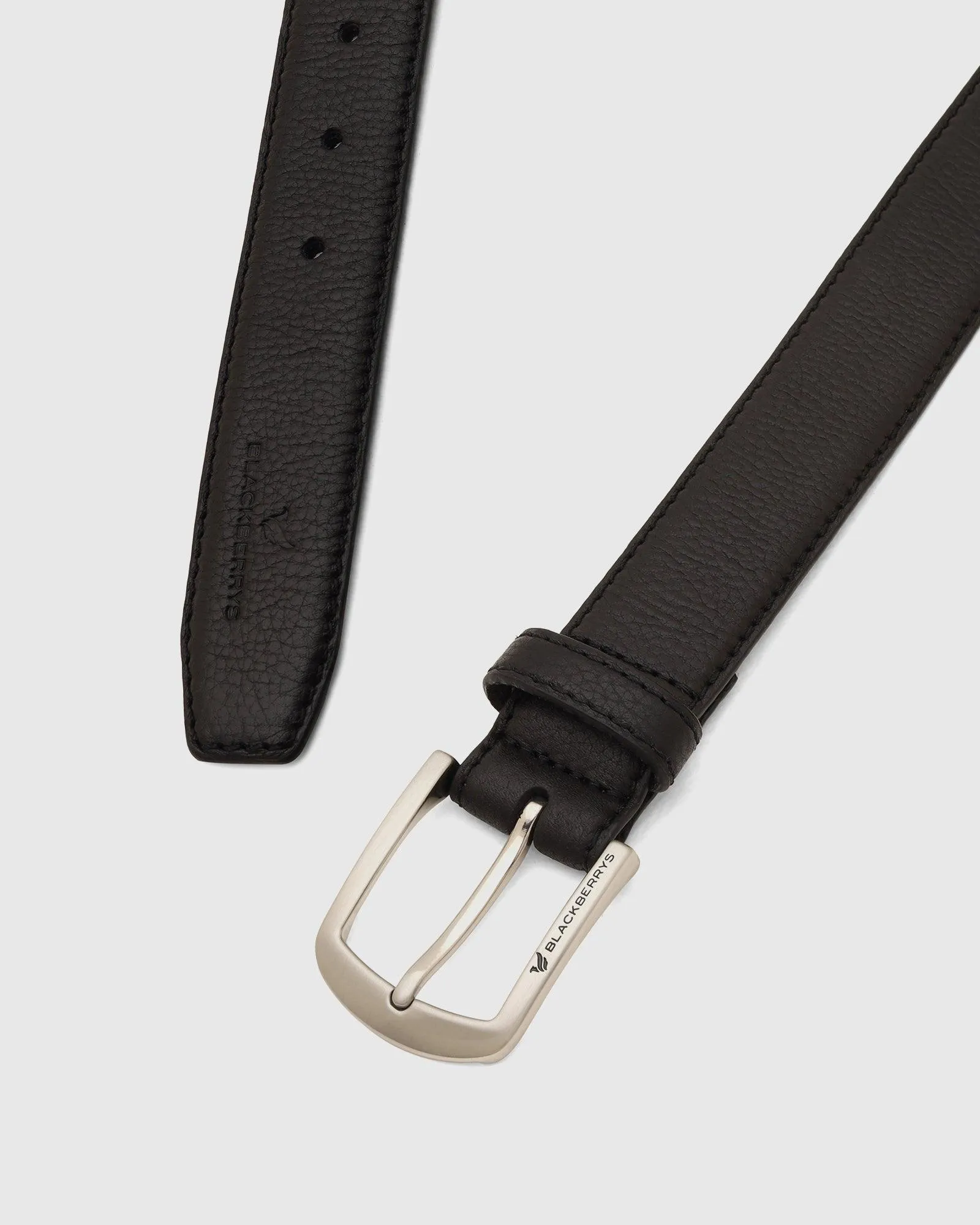 Leather Black Textured Belt - Takashi