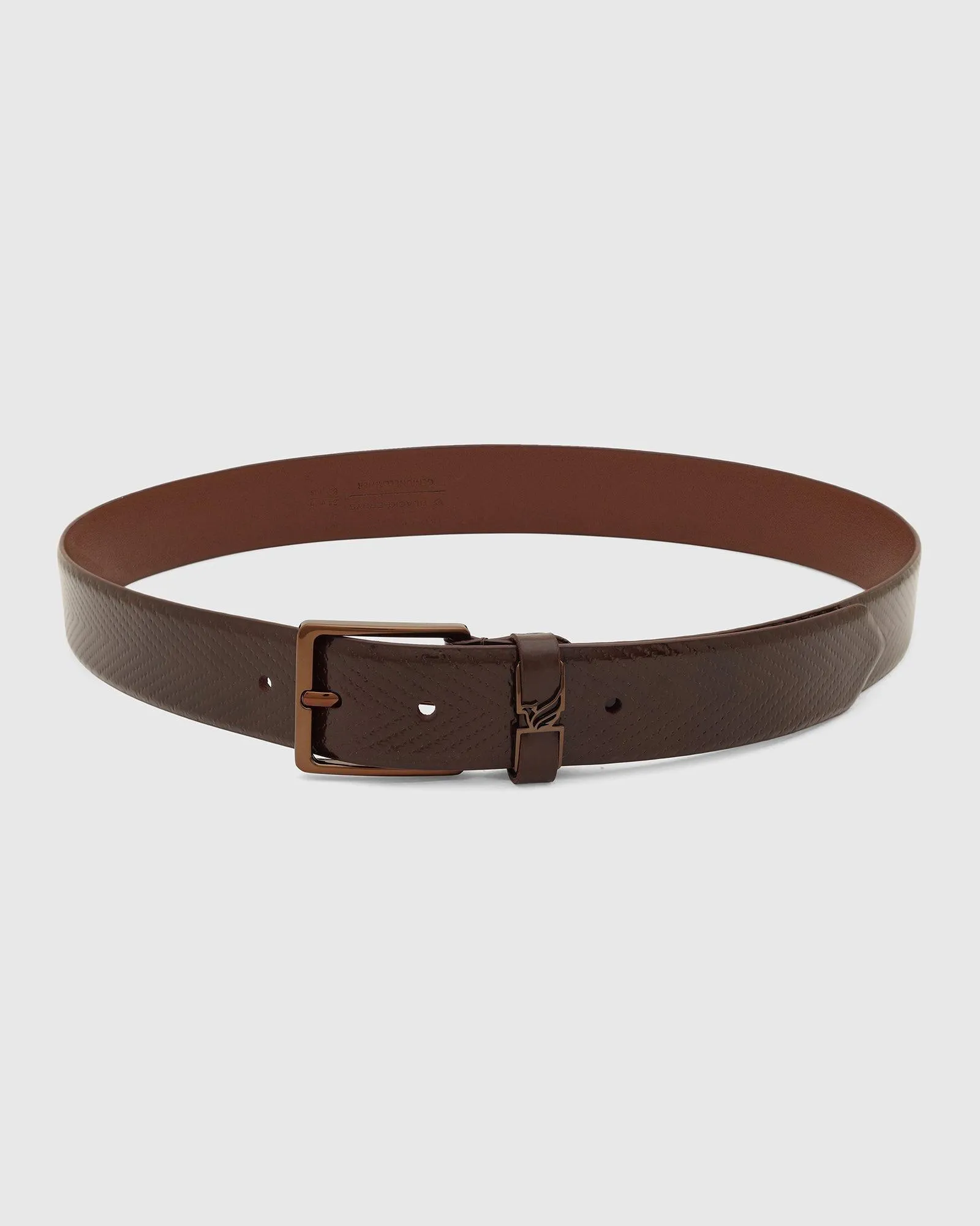 Leather Brown Textured Belt - Tallian