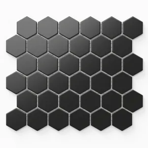 Levi 12x12 Matte Porcelain 2x2 Hexagon Mosaic Tile in Black