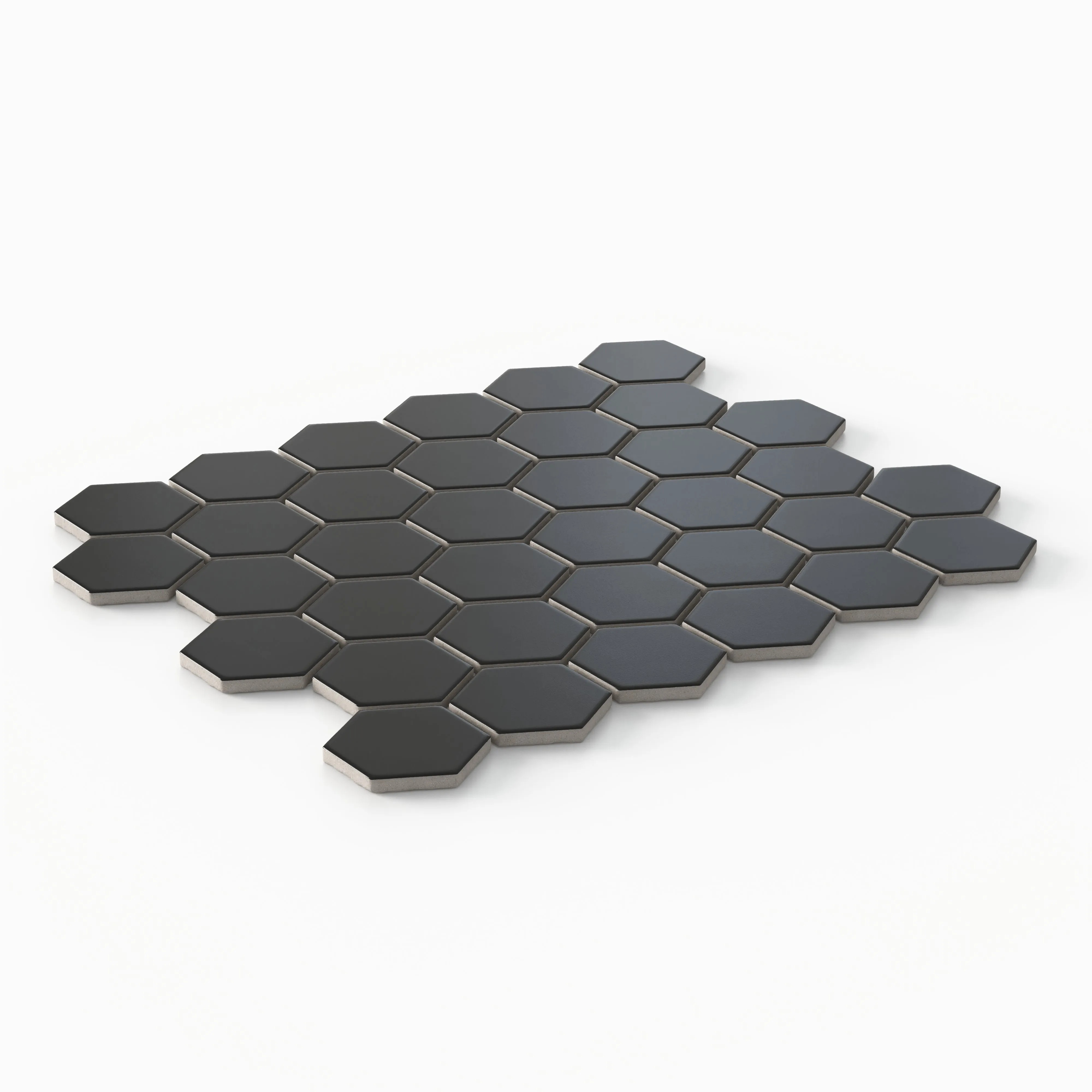 Levi 12x12 Matte Porcelain 2x2 Hexagon Mosaic Tile in Black