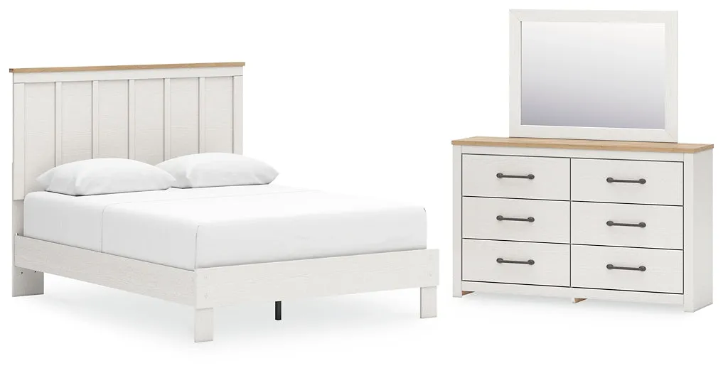 Linnocreek Queen Panel Bed with Mirrored Dresser