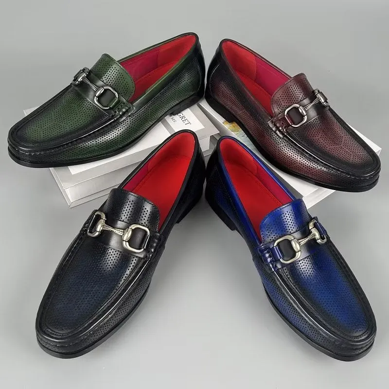 LuxeLeather Elegant Genuine Leather Slip On Loafers