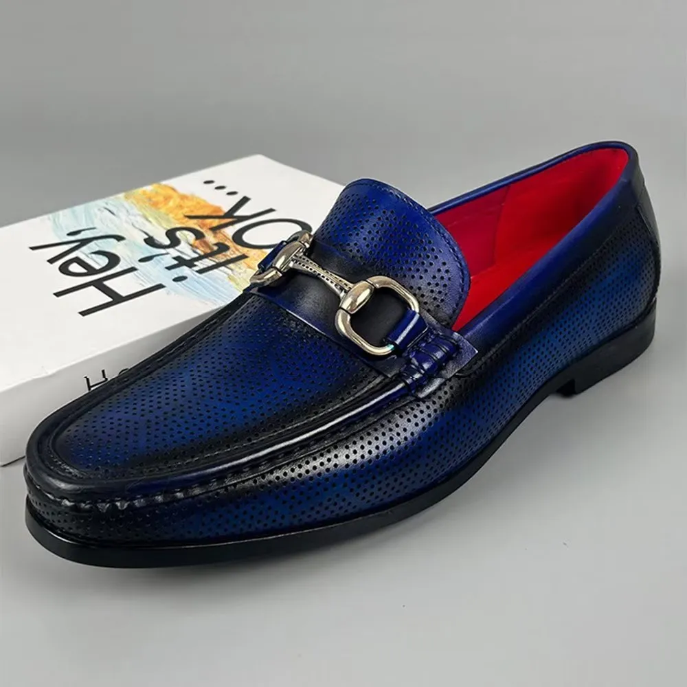 LuxeLeather Elegant Genuine Leather Slip On Loafers