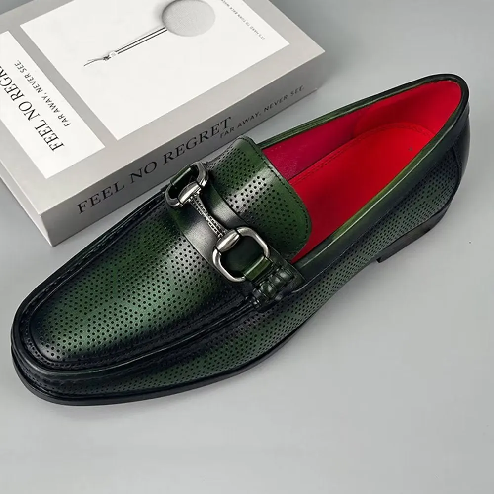 LuxeLeather Elegant Genuine Leather Slip On Loafers