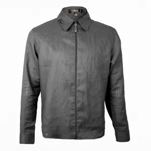 Luxury Linen and Crocodile Leather Jacket