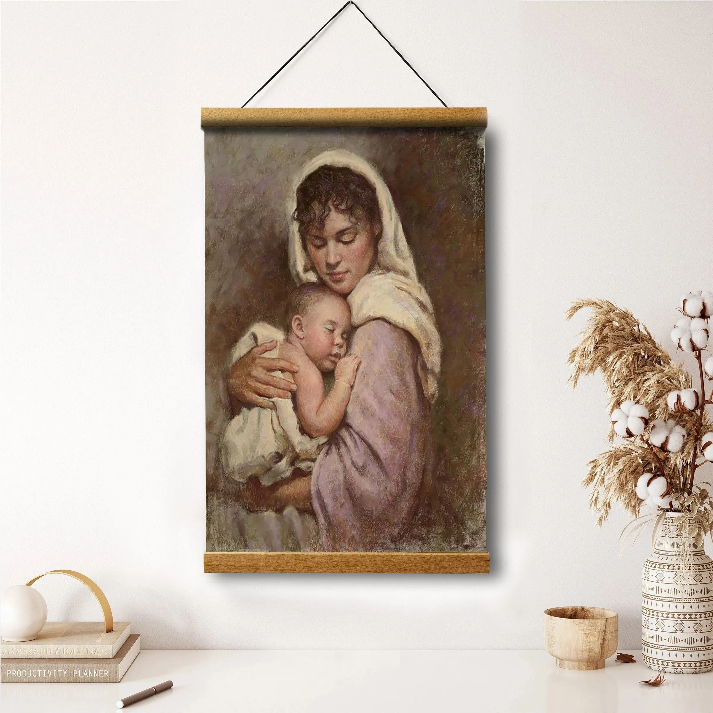 Mary Hanging Canvas Wall Art - Mary's Son - Religious Canvas