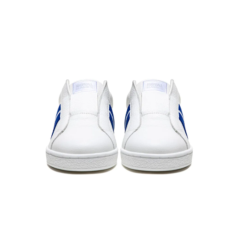 Men's Bishop White Blue Leather Sneakers 01741-058