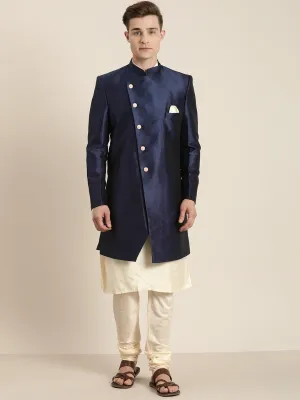 Men's Cream Viscose Ethnic Combo Set - Vastramay