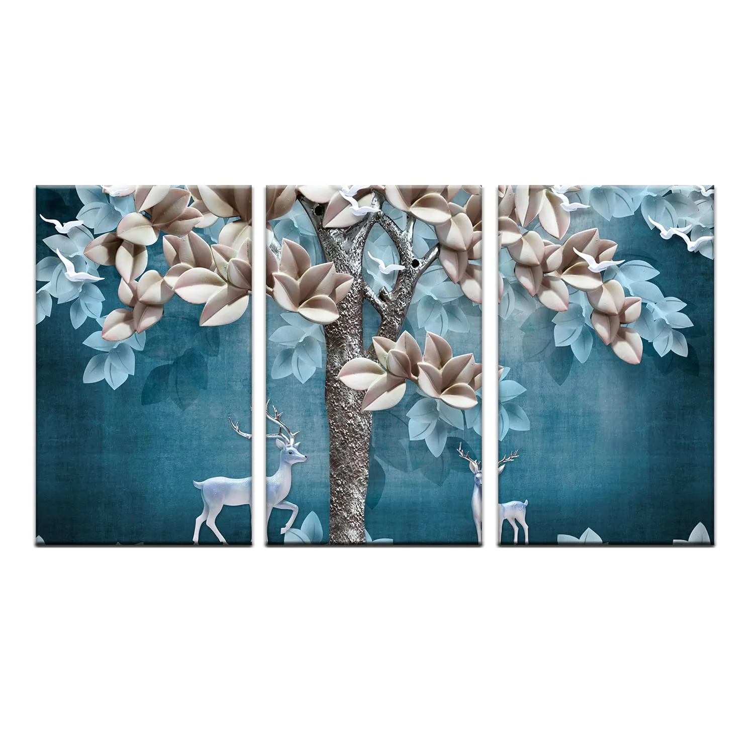 PAPER PLANE DESIGN Cotton Large Size Framed Panels Canvas Painting For Living Room 30 Inch X 54 Inch (Wishing Tree)