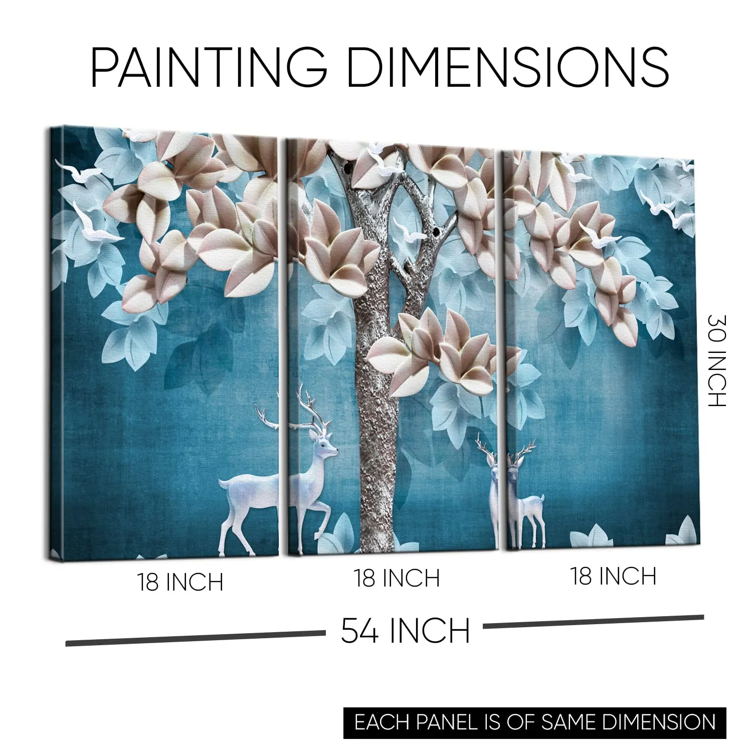 PAPER PLANE DESIGN Cotton Large Size Framed Panels Canvas Painting For Living Room 30 Inch X 54 Inch (Wishing Tree)