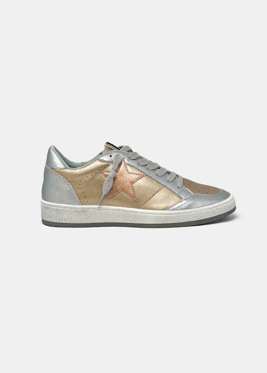 PAZ Rose Gold Star Sneakers