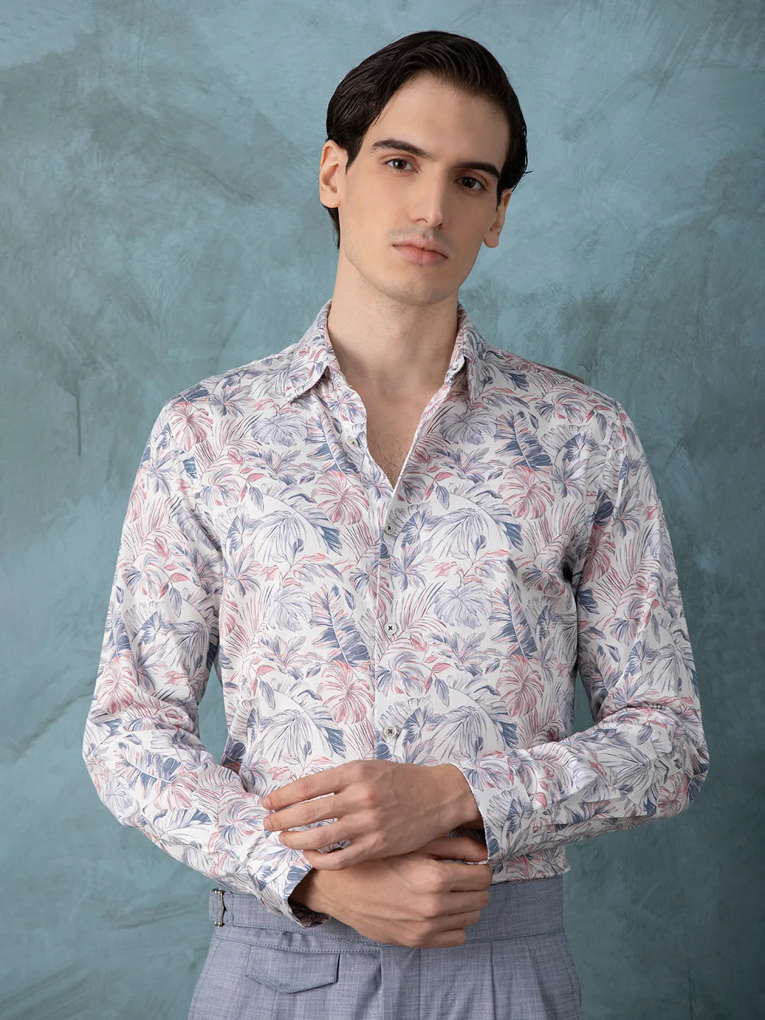 Pink Floral Printed Shirt