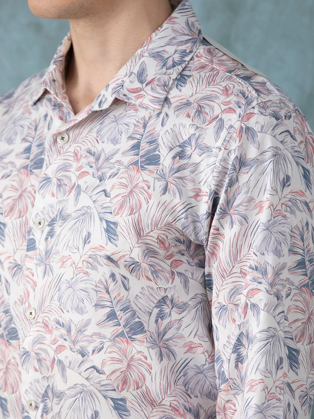 Pink Floral Printed Shirt