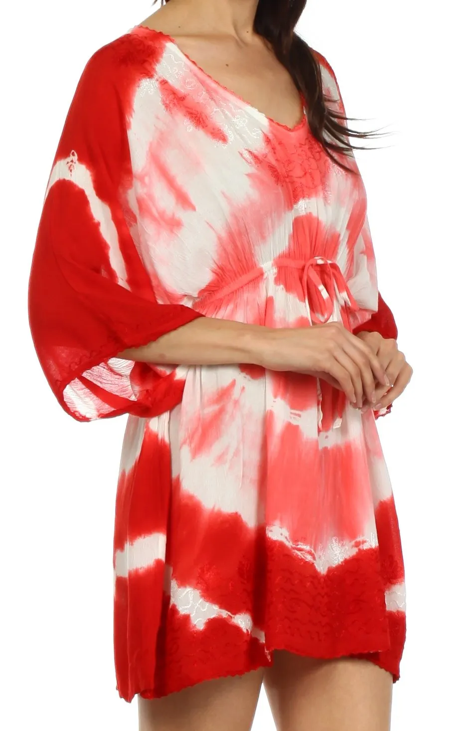 Sakkas Bala Tie Dye Semi-Sheer Tunic Blouse Cover Up