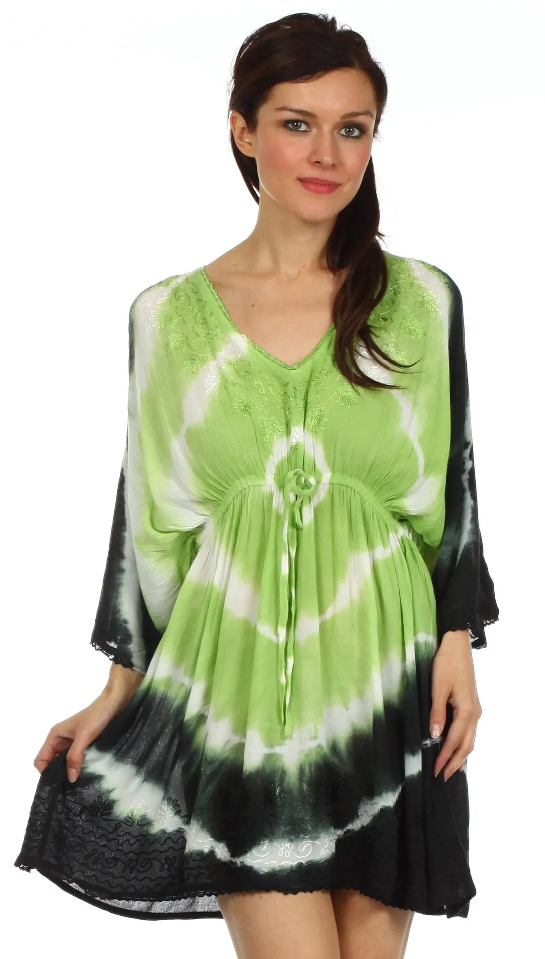 Sakkas Bala Tie Dye Semi-Sheer Tunic Blouse Cover Up