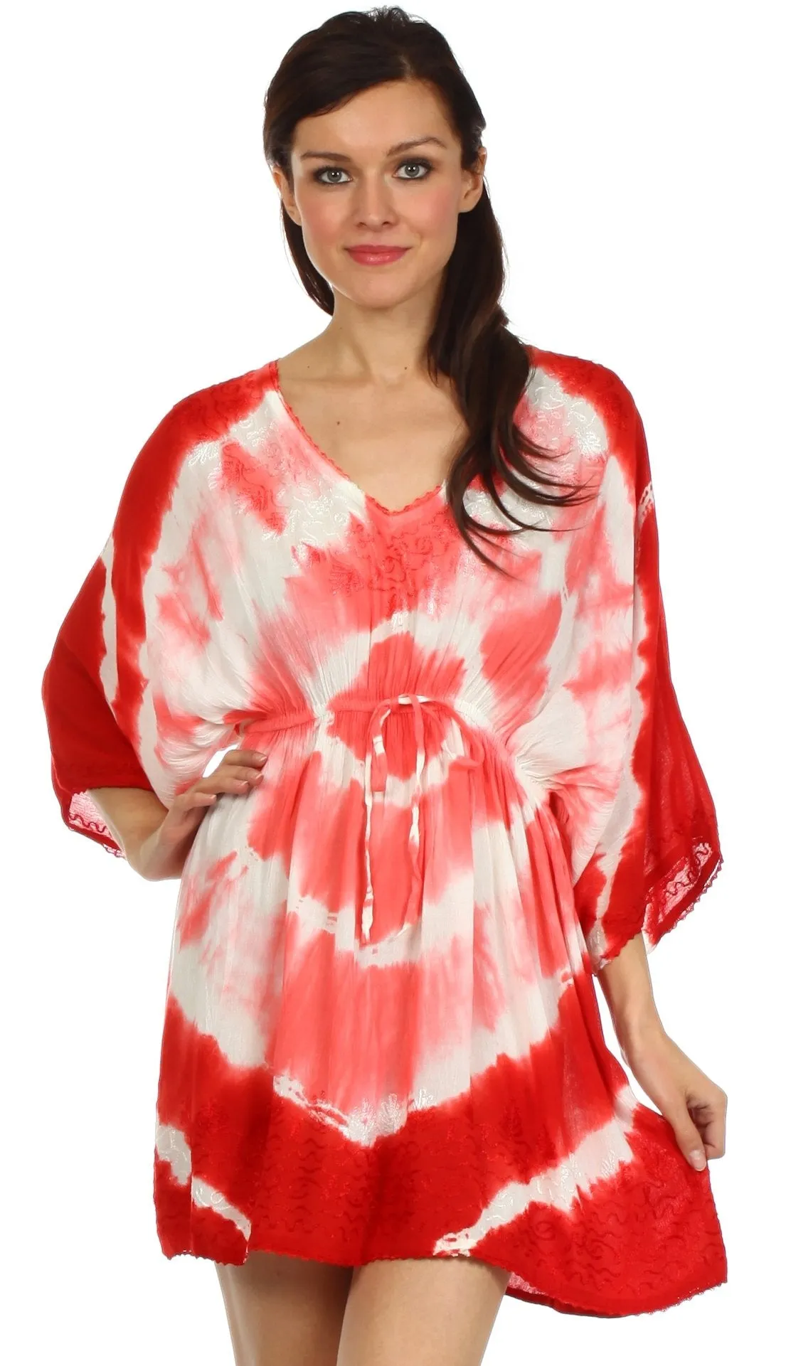 Sakkas Bala Tie Dye Semi-Sheer Tunic Blouse Cover Up