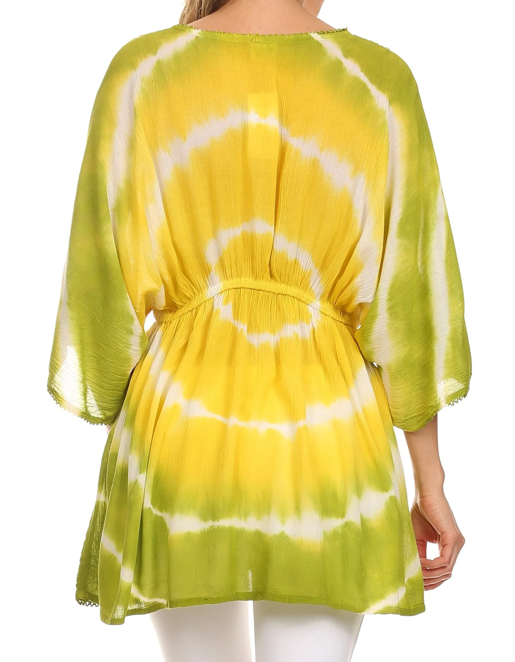 Sakkas Bala Tie Dye Semi-Sheer Tunic Blouse Cover Up