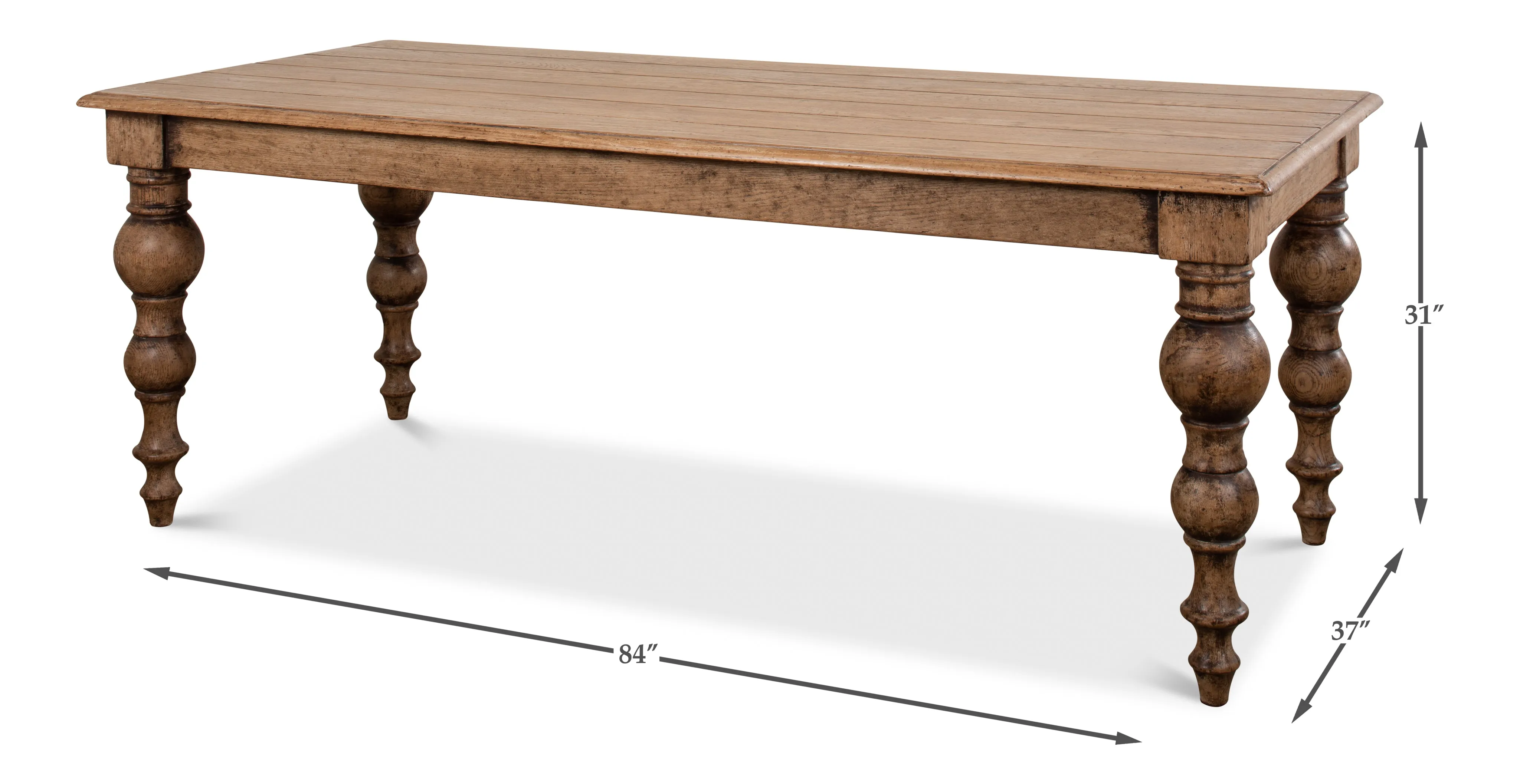 Sarreid - Oak Dining Table - Tan - Traditional