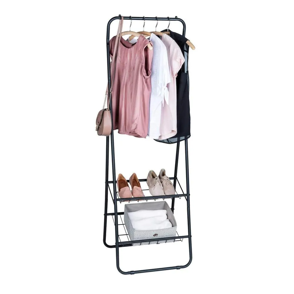 Shiva Mini 2 Shelf Clothes Rack Matte Black