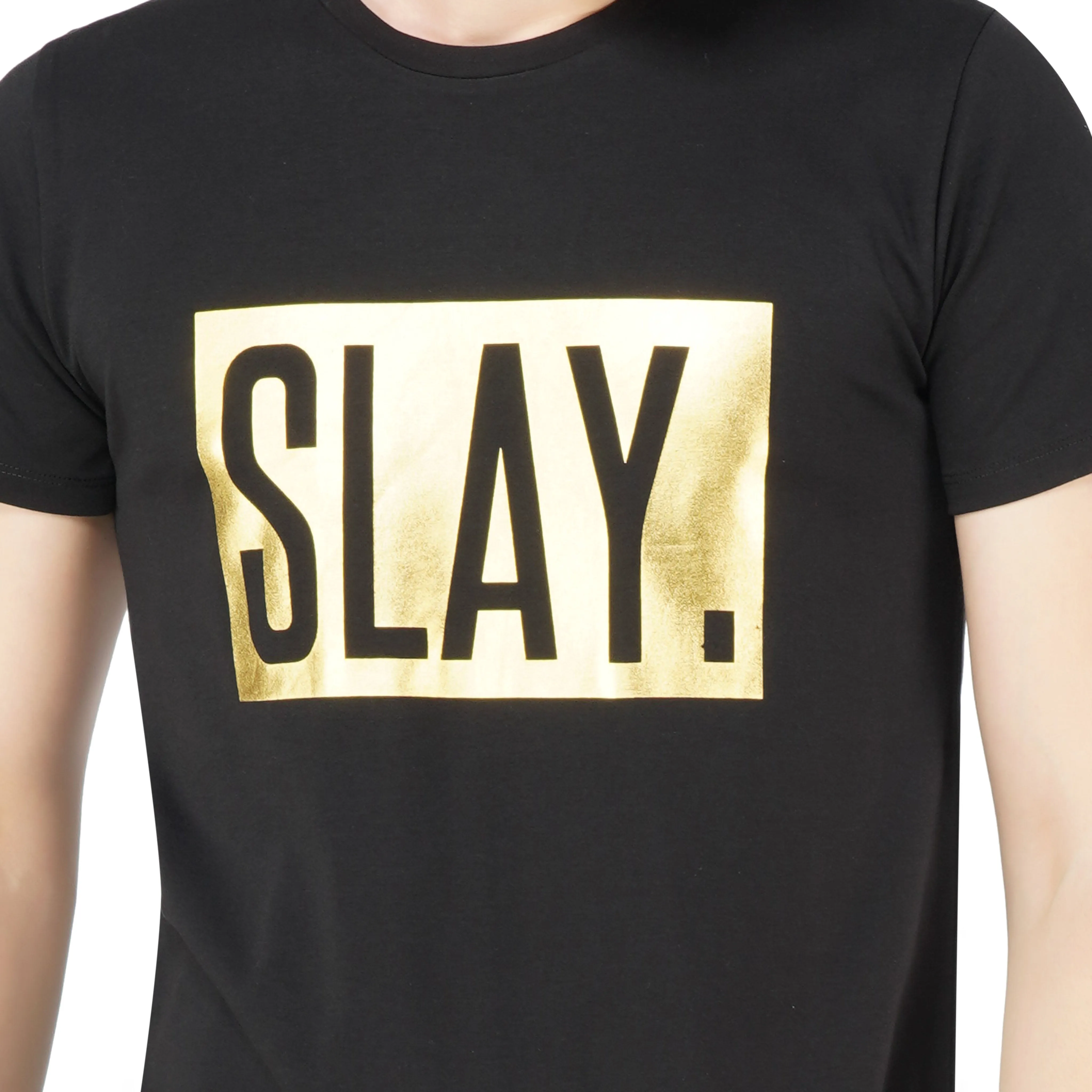 SLAY. Men's Premium Edition Gold Foil Matte Finish Print T-shirt