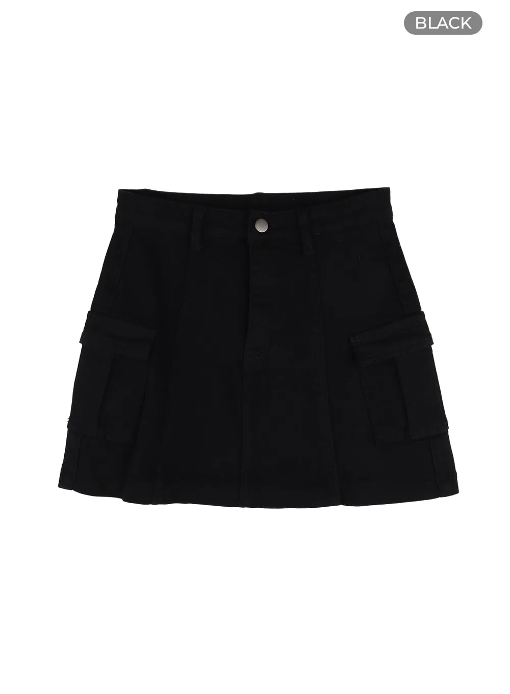 Solid Cargo Mini Skirt OM408