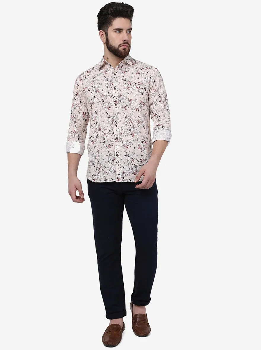 Sylan Green Printed Slim Fit Casual Shirt | JadeBlue