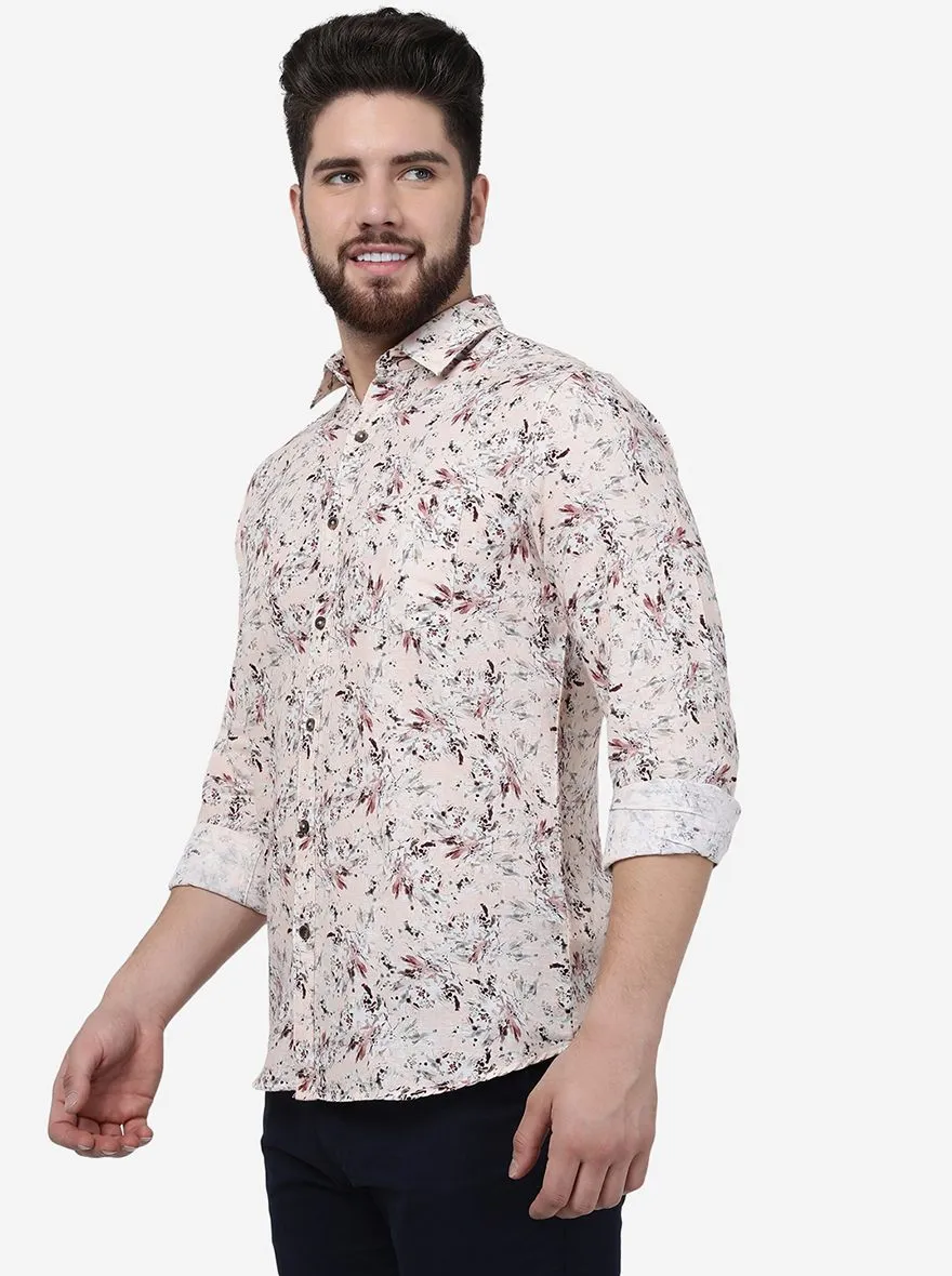 Sylan Green Printed Slim Fit Casual Shirt | JadeBlue