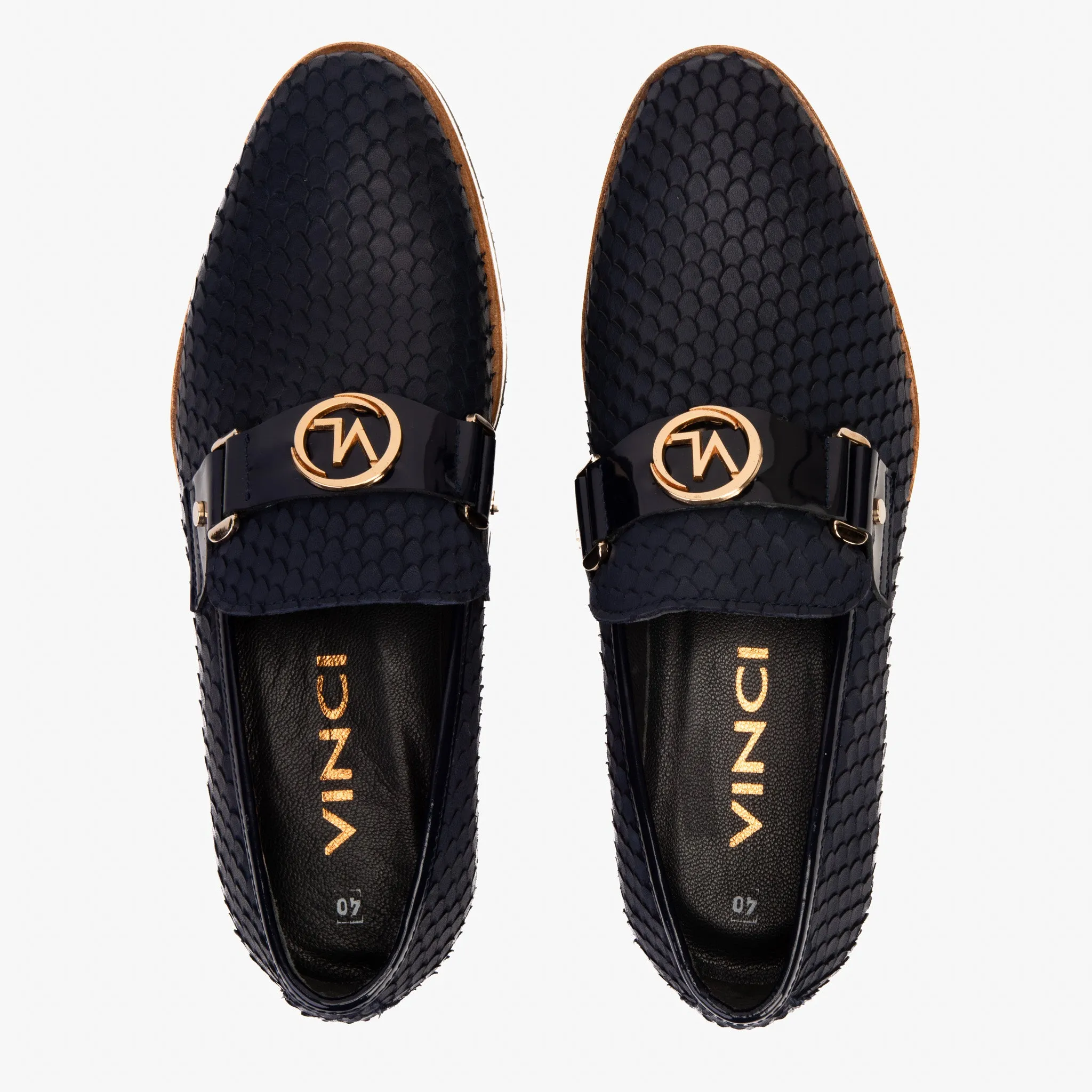 The Legacy Navy Blue Leather Men Casual Loafer Shoe