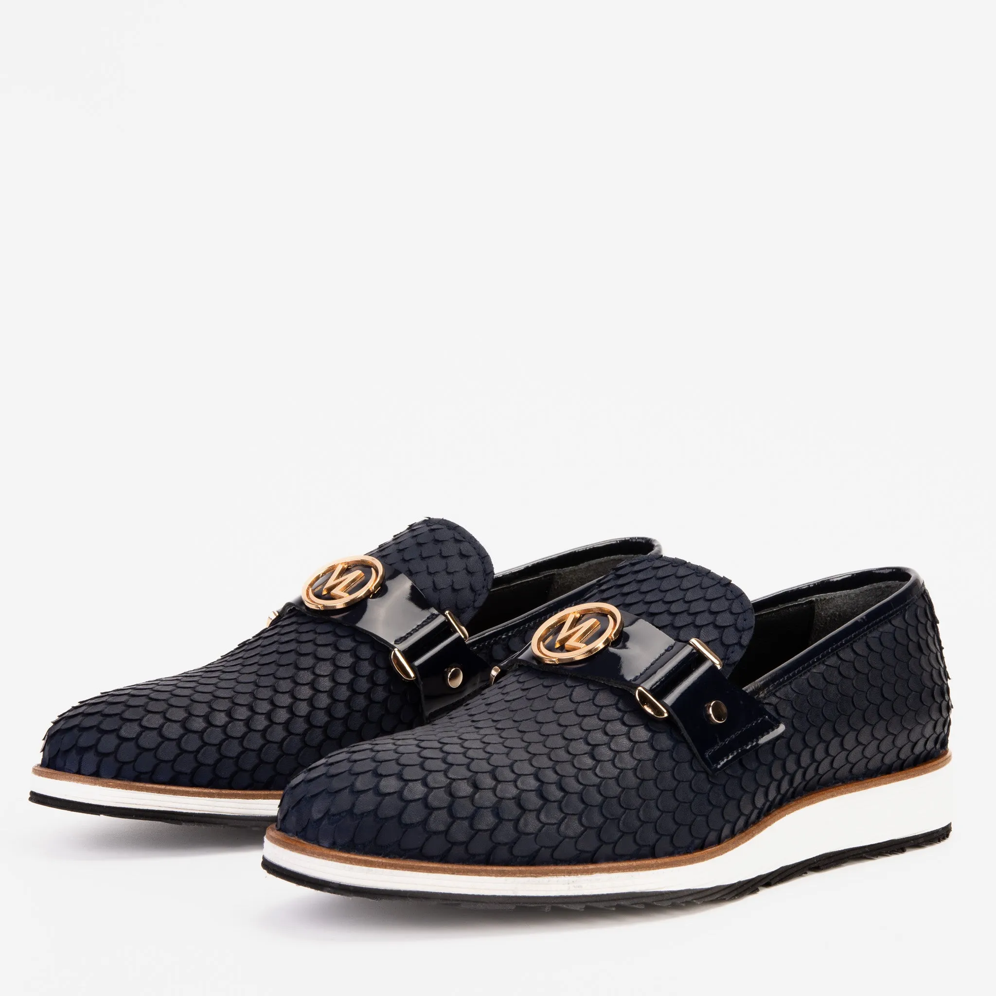 The Legacy Navy Blue Leather Men Casual Loafer Shoe