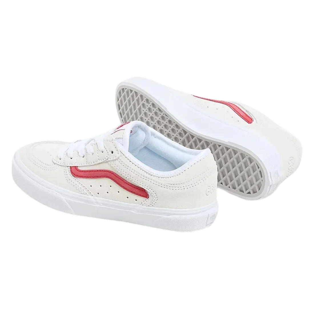 Vans Kids Rowley Classic Skate Shoes - White/Racing Red