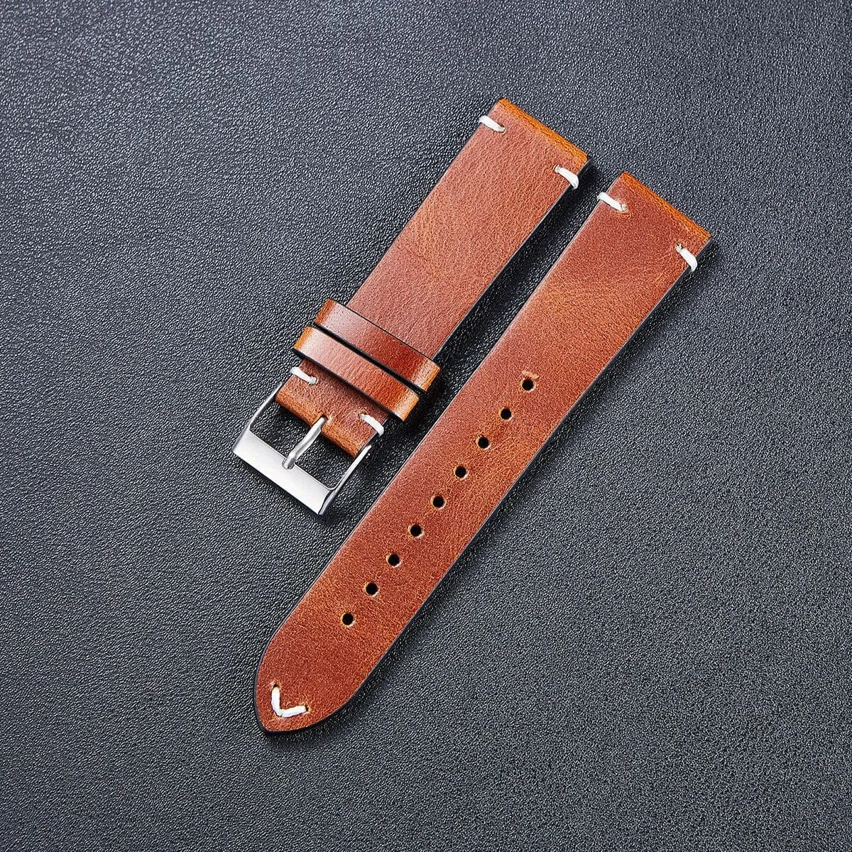 Vintage Oiled Leather Watch Straps Compatible with the Samsung 22mm Range