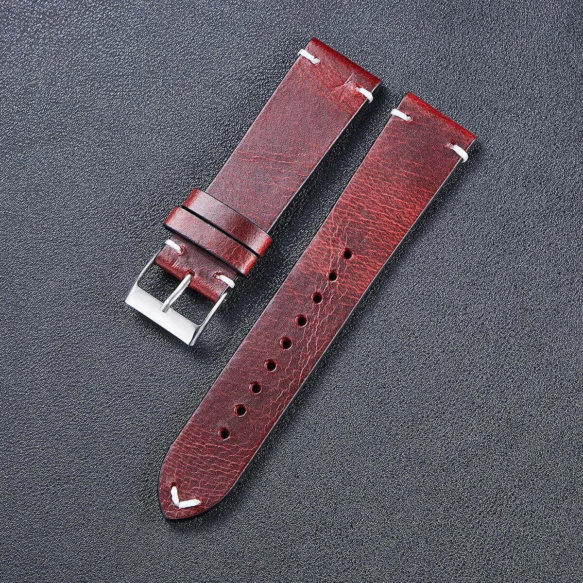 Vintage Oiled Leather Watch Straps Compatible with the Samsung 22mm Range