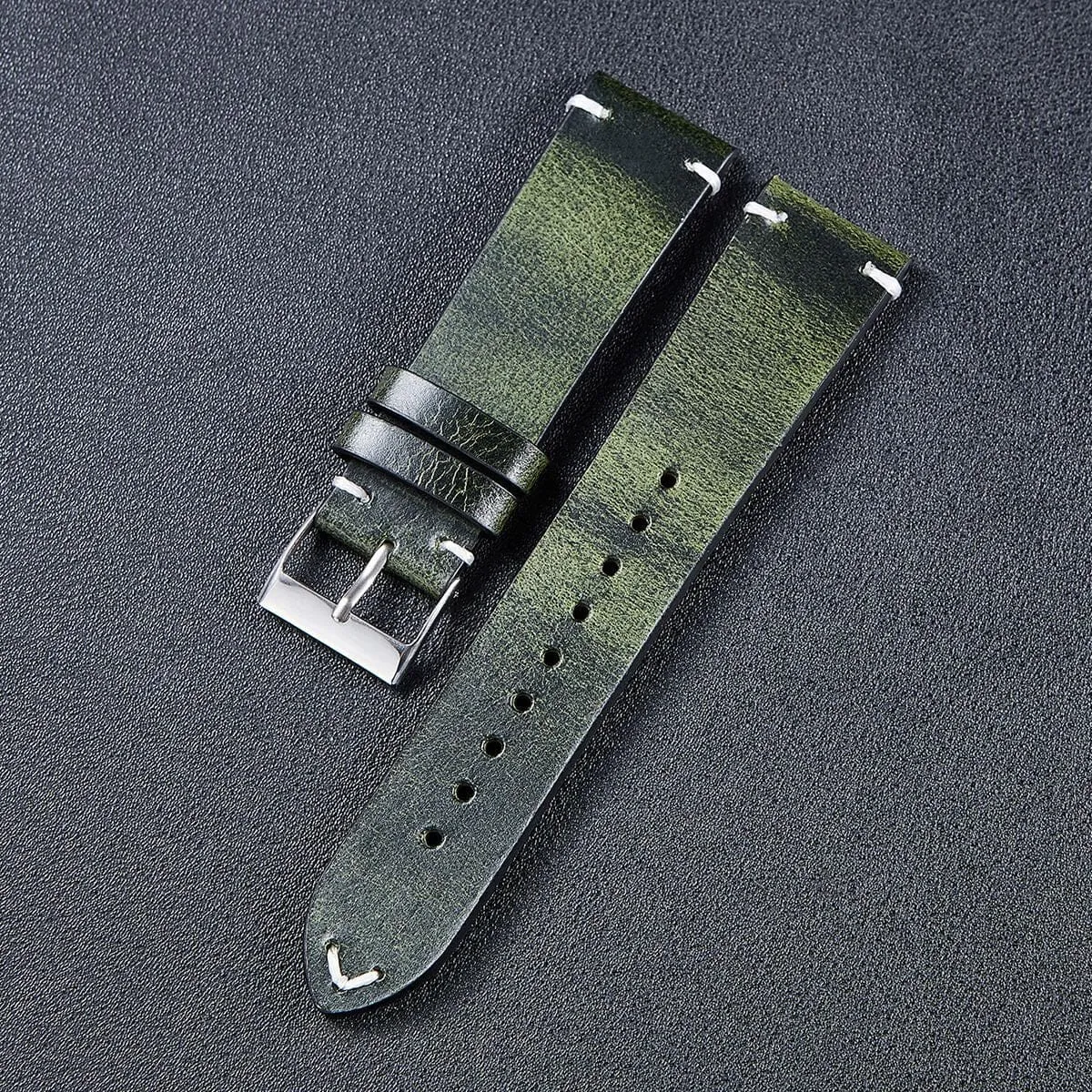 Vintage Oiled Leather Watch Straps Compatible with the Samsung 22mm Range