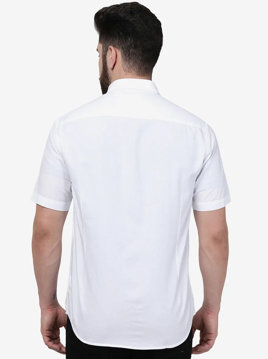 White Solid Smart Fit Semi Casual Shirt | Greenfibre