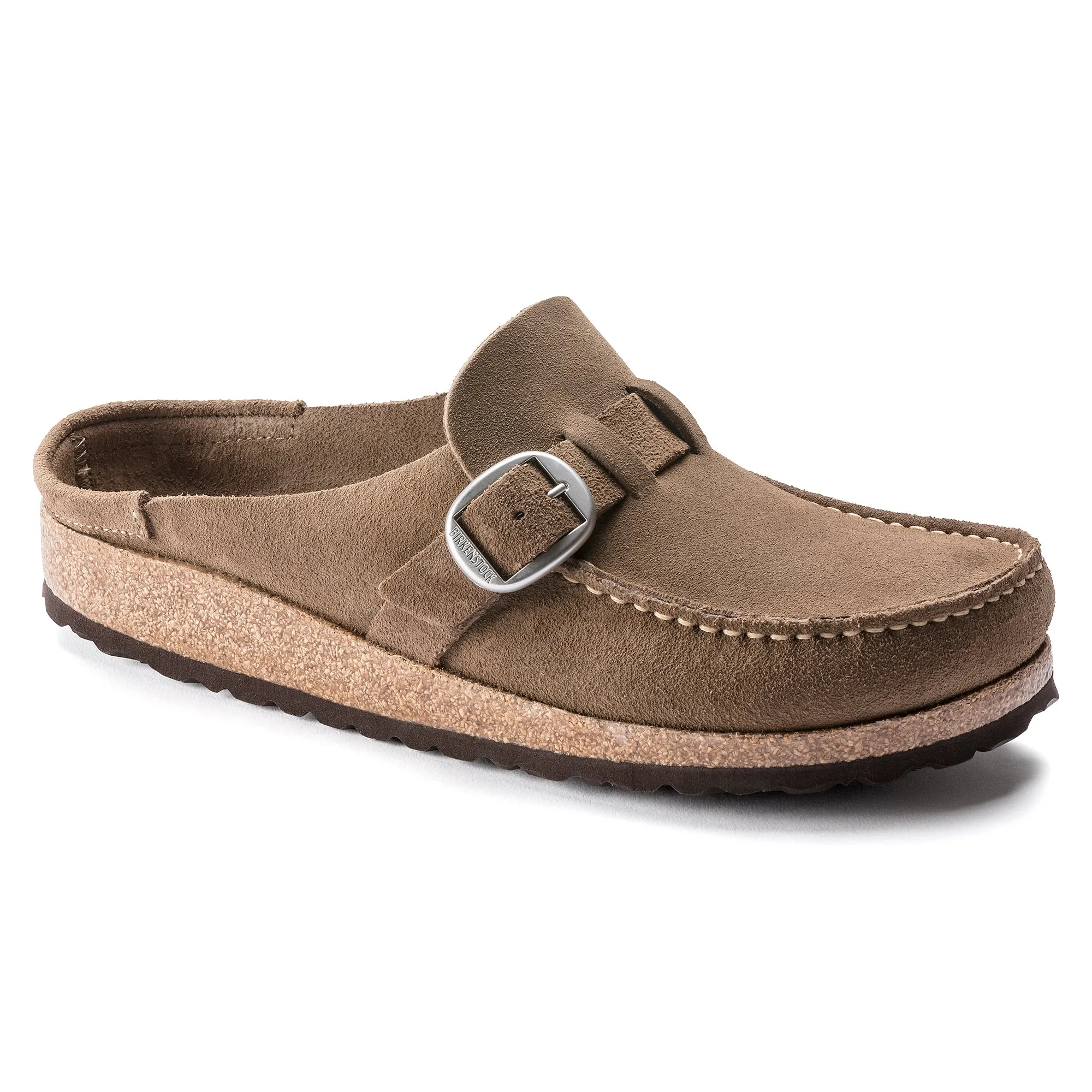 Women's Birkenstock Buckley Suede Leather Color: Grey Taupe